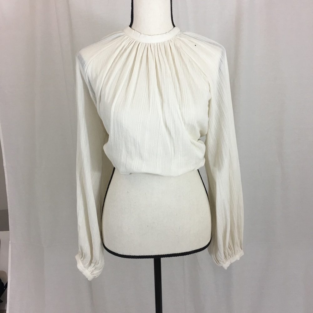 Ivory Balloon Sleeve Blouse